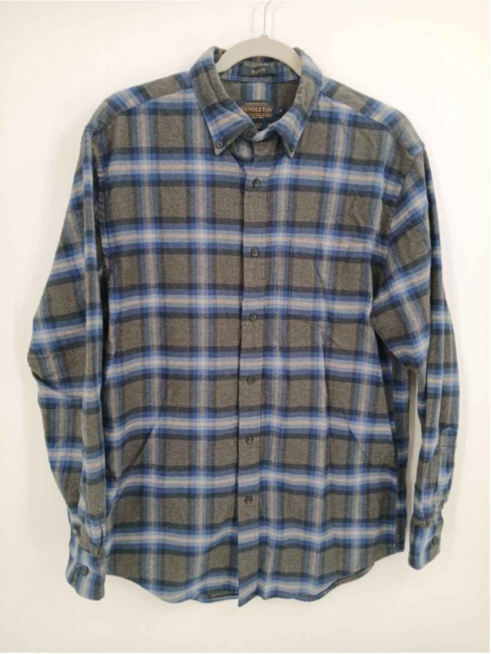 Pendleton Mason Men's Long Sleeve Flannel Shirt Plaid Button-Down Size M